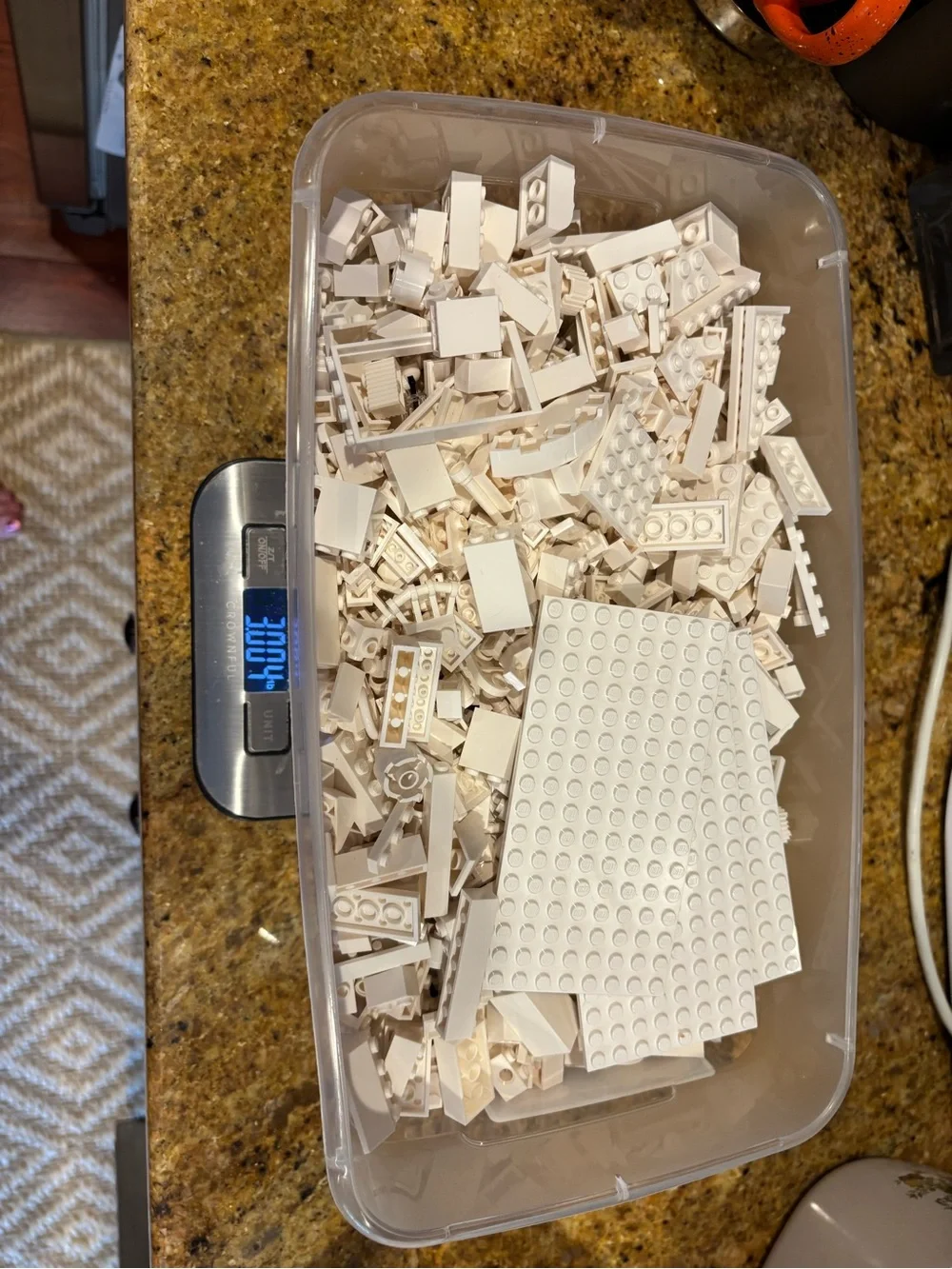 3lbs Assorted White Lego Lot - Bulk Pieces